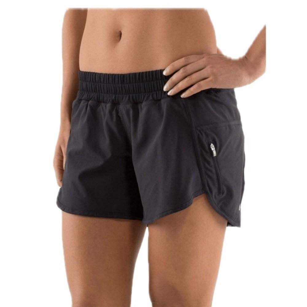 Lululemon‎ Run Track Attack Running Shorts Black Athletic Women's Size 6